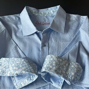 Robert Graham Windsor Light Blue Paisley Long Sleeve Mens Sz 3XL